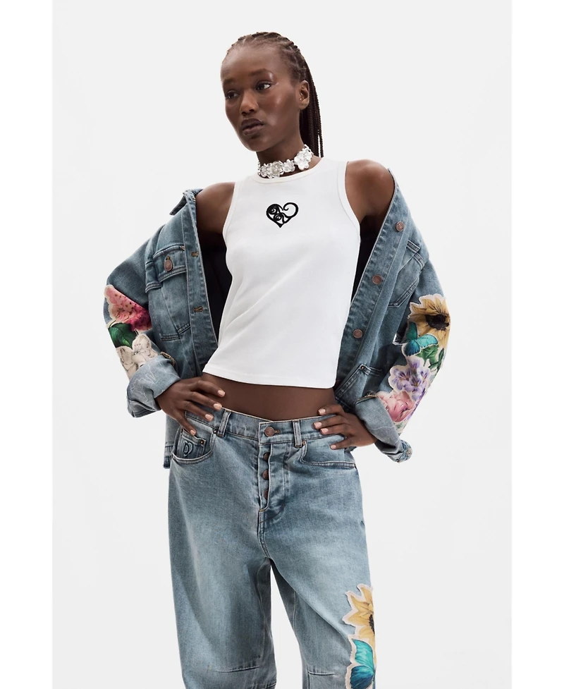 Desigual Women's Printed floral jeans