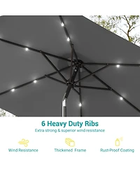 Sonkuki Enhance Your Outdoor Oasis With 7.5Feet Led Round Patio Umbrella - Stylish, Durable, And Sun-Protective