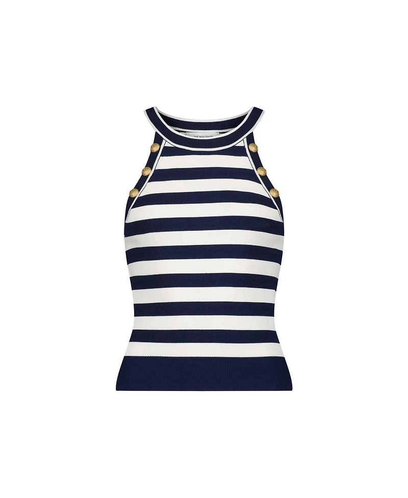 The Noli Shop Women's Martha Button Halter Tank