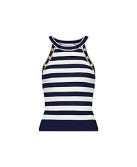 The Noli Shop Women's Martha Button Halter Tank