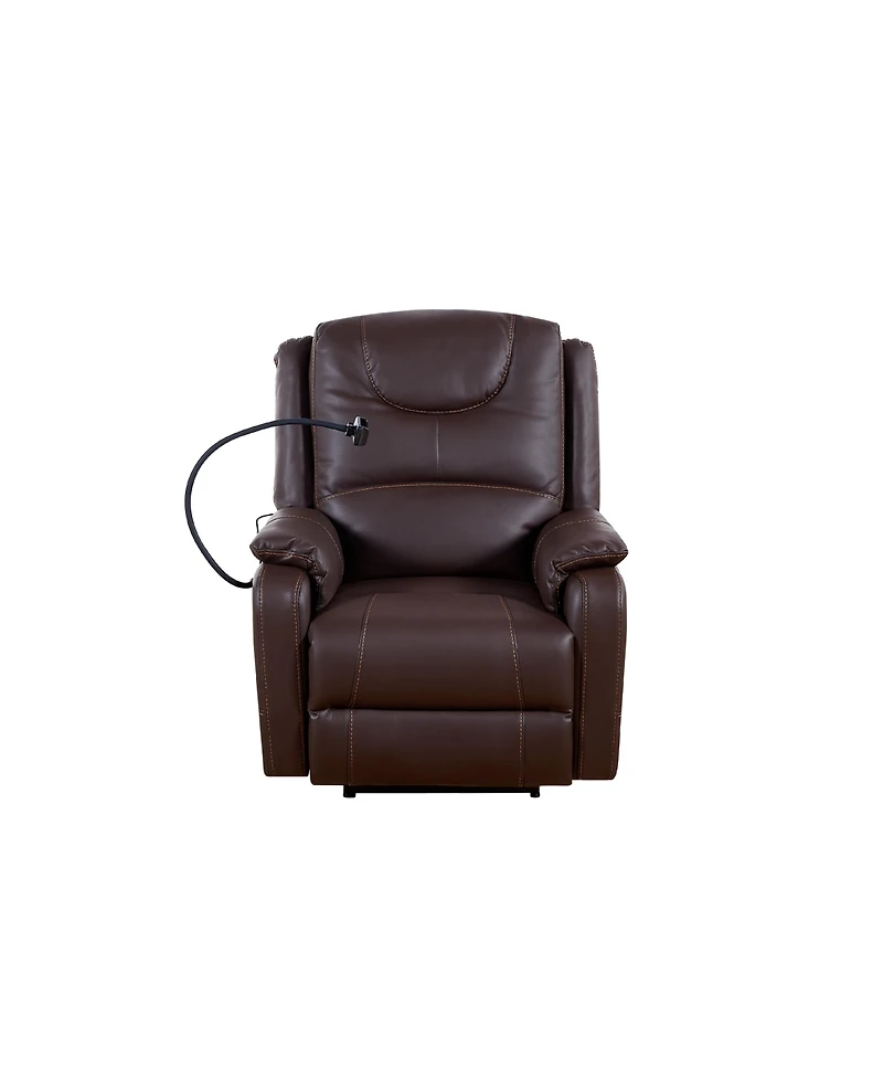 Clihome Zero Gravity Power Recliner with comfortable lying degree, Massage, Heating and Phone Holder, Side Pockets, Usb Charge Ports