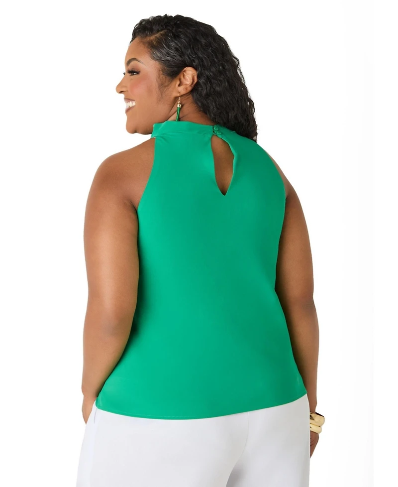 Ashley Stewart Women's Embellished Cowl Neck Top