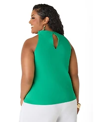 Ashley Stewart Women's Embellished Cowl Neck Top