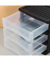 Xdovet 3 Drawer Desktop Organizer Plastic Storage Stackable