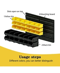 Xdovet Wall Mounted Tool Organizer Plastic Parts Rack Storage Compartments