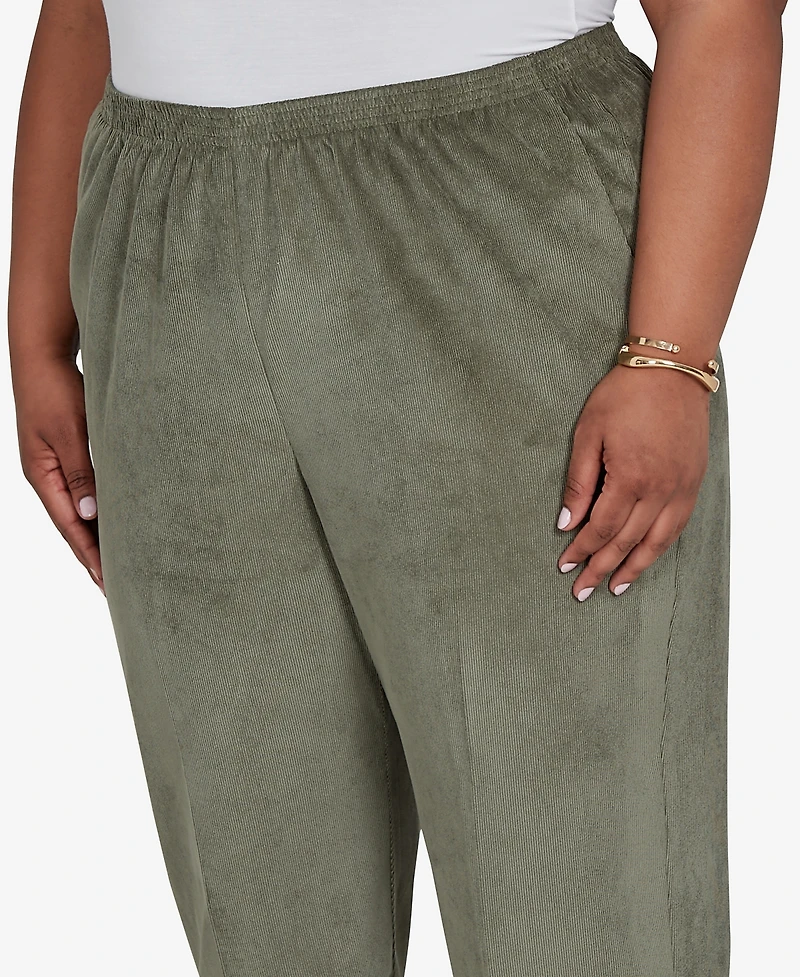 Alfred Dunner Plus Corduroy Elastic Waist Pants