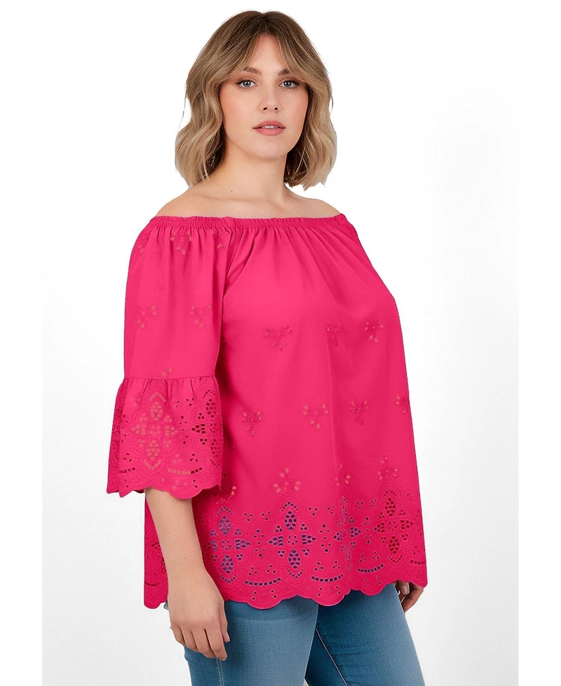 Avenue Plus Convertible Eyelet Women's Tunic