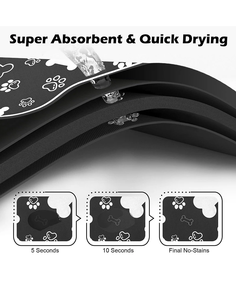 Aronkl Pet Feeding Mat Diatom Mud Quick Absorbent Non-Slip Easy Clean Dog Cat Bowl Placemat