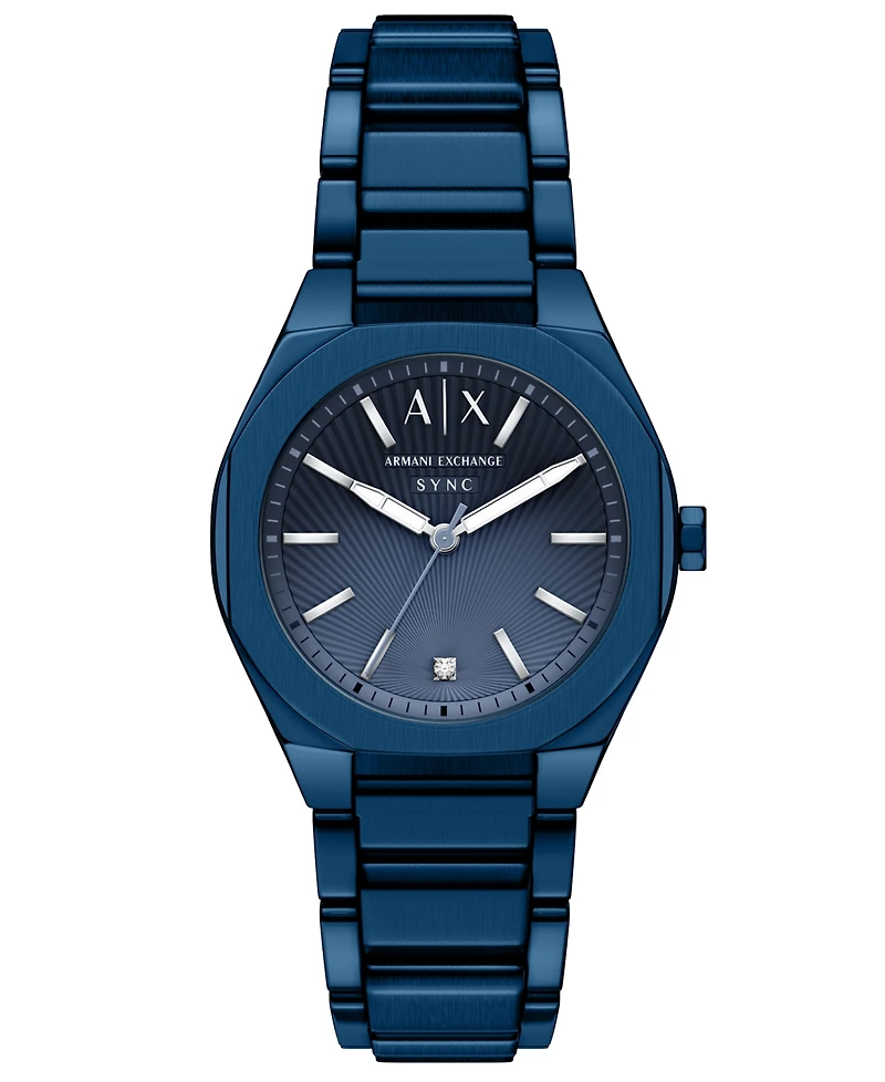 Armani Exchange Women's Sync Quartz Blue Stainless Steel Watch 36mm
