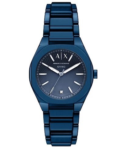 Armani Exchange Women's Sync Quartz Blue Stainless Steel Watch 36mm