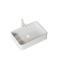 Busdays 20 Inch Rectangular Striped Ceramic Vessel Bathroom Sink No Faucet No Cabinet