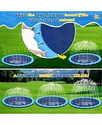 Aofar 107" Splash Pad Sprinkler Kids Dog Pool Outdoor Water Play