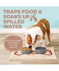Aronkl Absorbent Chenille Dog Food Mat Non-Slip Washable Quick Dry Pet Mess Mat