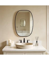 Laoties 20" x 30" Oval Bathroom Vanity Mirror, Metal Framed Wall Mirror for Bedroom and Entryway