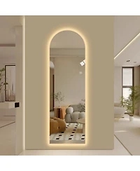 Laoties 65" x 21" Arched Led Full Length Wall Mirror, Vanity Mirror with Lights