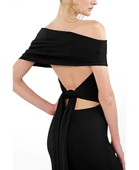 Nocturne Women's Asymmetric Strapless Maxi Dress