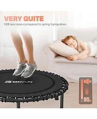 Bcan 450/550LBS Foldable Mini Trampoline for Adults, 40/48 inches Fitness Rebounder with Bungees, Quiet Stable Exercise