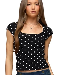 Edikted Women's Mookie Square Neck Polka Dot Top