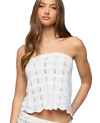 Edikted Women's Isola Strapless Crochet Top