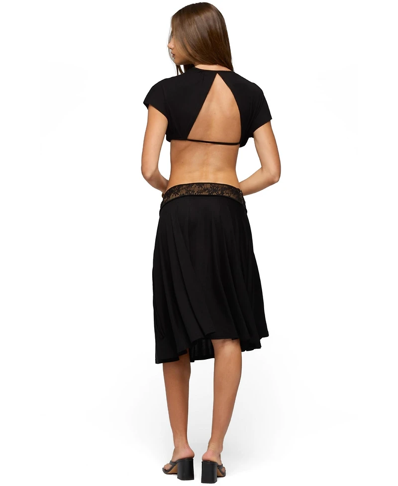 Edikted Women's Kaylea Tie Front Backless Crop Top