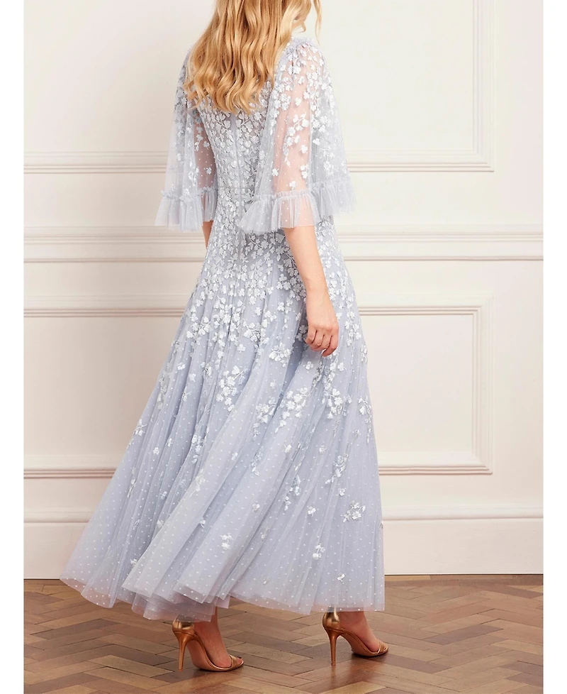 Needle & Thread Women's Scatter Blossom Round Neck Ankle Gown