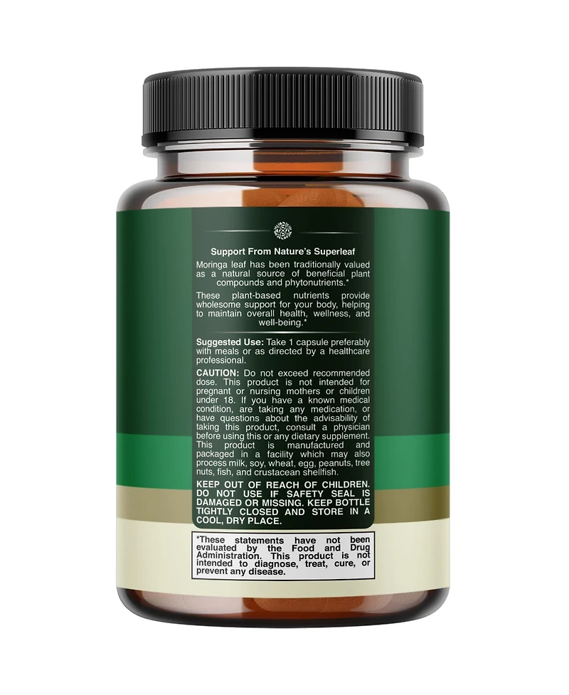 Nature's Craft Moringa Capsules Triple Extract Immune and Oxidative Stress Support, Non Gmo 60 Capsules