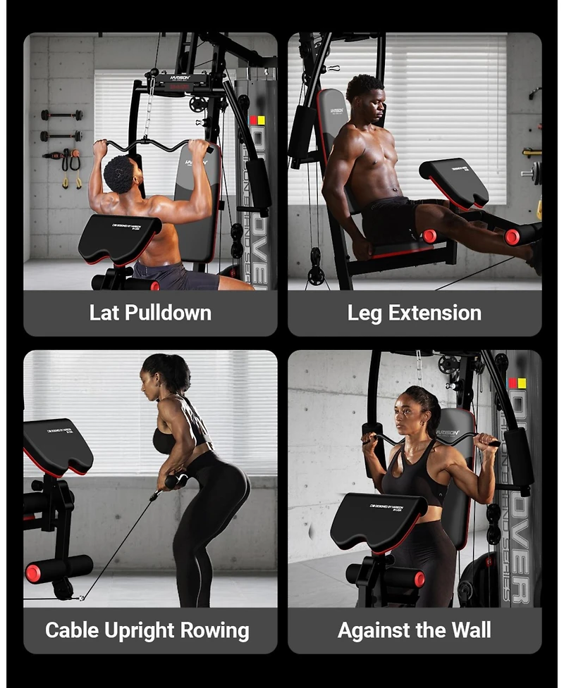 Harison Home Gym Full Body Workout Machine with Pulley System and Bench (Hrm-G11511)