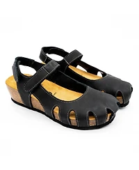Plakton Women's Full Grain Suede Leather Closed-Toe Sandal Amy 2v
