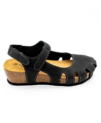 Plakton Women's Full Grain Suede Leather Closed-Toe Sandal Amy 2v