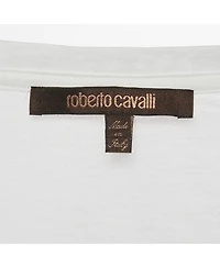 Pre-Owned Roberto Cavalli Men's Embroidered Jersey V-Neck T-Shirt