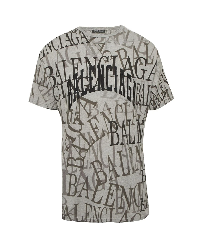 Pre-Owned Balenciaga Men's Logo Print Jersey T-Shirt