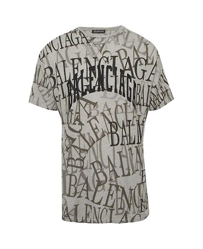 Pre-Owned Balenciaga Men's Logo Print Jersey T-Shirt