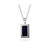Bling Jewelry Taurus Zodiac Dog Tag Style Pendant Necklace Goldstone .925 Sterling Silver
