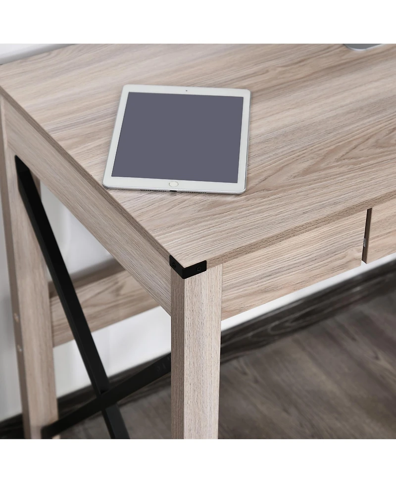 Homcom Wood Writing Gaming Desk Home Studio Series Classic Desk for Living Room