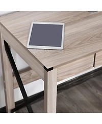 Homcom Wood Writing Gaming Desk Home Studio Series Classic Desk for Living Room