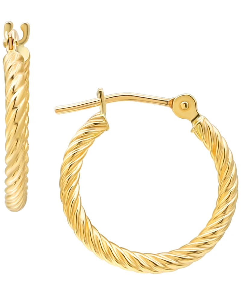 Macy's Corrugated Hoop Earrings in 10k Yellow Gold