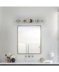 Midola Bathroom Vanity Light, Led 5 Bulb Crystal Sand Acrylic Shades, Wall Mounted Decorative Lighting Fixture, Suitable for Bathroom Vanity Mirror