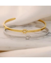 Mantra Pawprint Cuff - I Have Pawprints On My Heart Bracelet