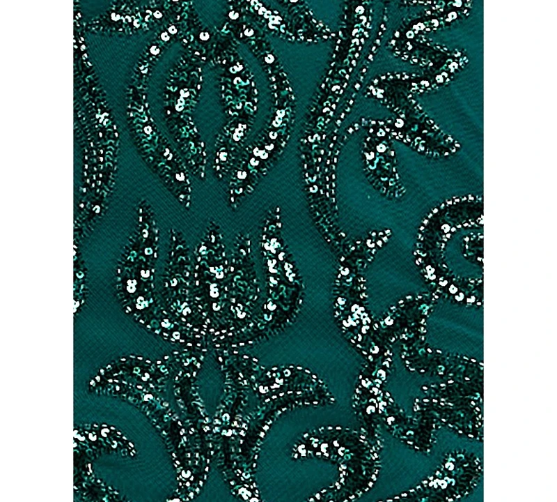 Alex & Sophia Juniors' Sweetheart Neck Pattern Sequin Dress
