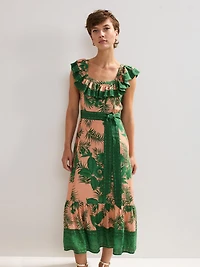 Phase Eight Women's Sandra Ruffled Square Neck Midi Dress