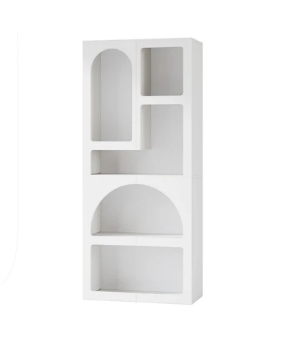 Slickblue Geometric Display Bookshelf with 5 Tier Open Storage Shelves