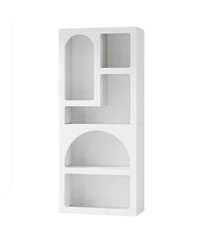 Slickblue Geometric Display Bookshelf with 5 Tier Open Storage Shelves