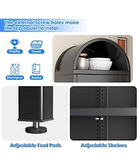 Boyel Living 73'' Metal Arched Bookcase Cabinet, Glass Door Display Shelf with Drawer for Living Room Office
