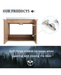Sillysis Inch Wall Mounted Bathroom Vanity with Resin Sink, Plywood Cabinet