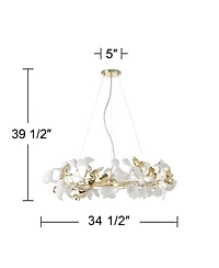 Possini Euro Design Descanso Gold and Ceramic -Light Chandelier