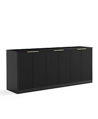 Streamdale Furniture 67 Inch Modern Wavy 6-Door Storage Sideboard