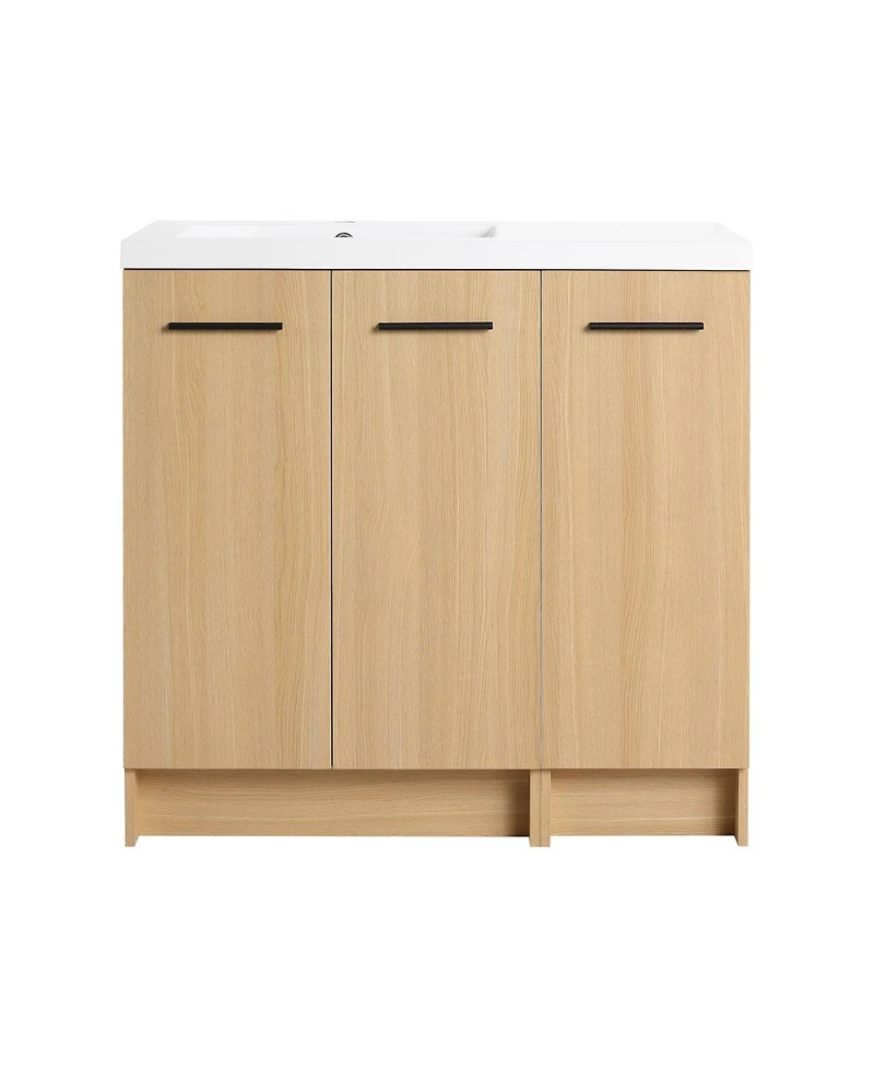 Sillysis 36 Inch Freestanding Bathroom Vanity with Modular Storage Cabinets, Integrated Resin Sink