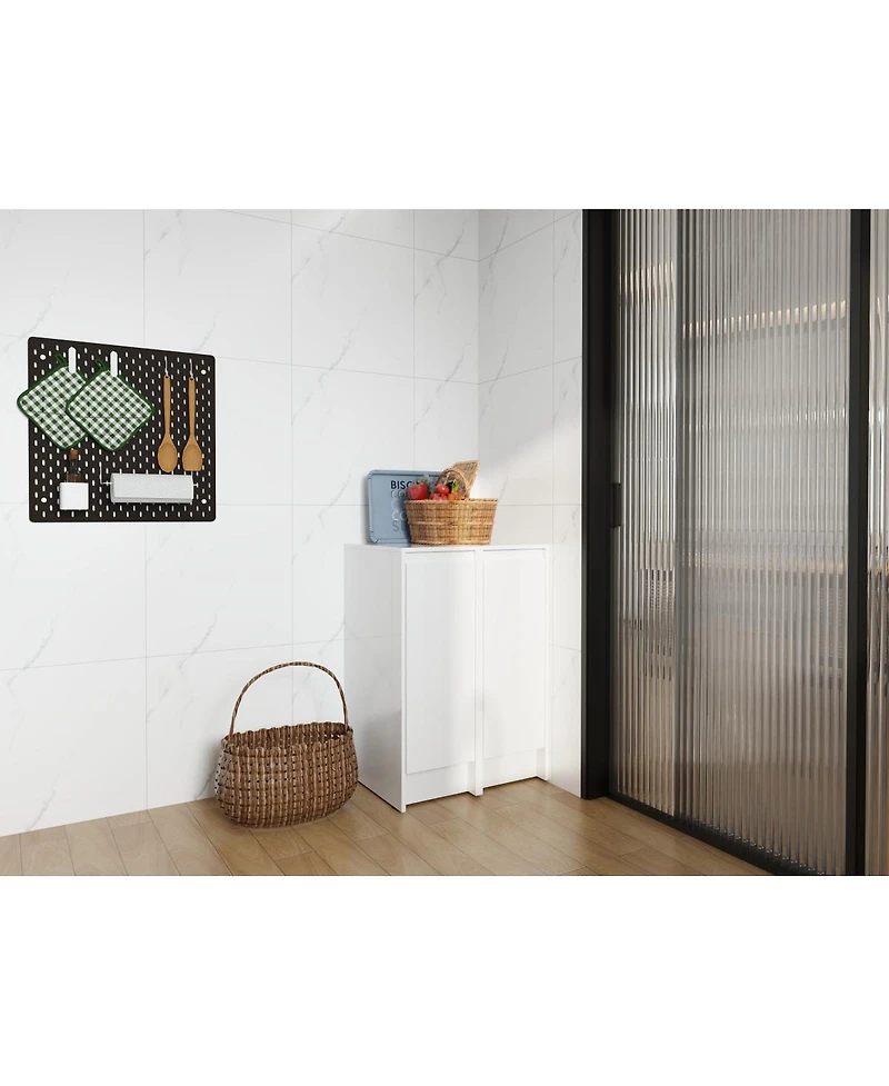 Streamdale Furniture 24 Inch Freestanding Bathroom Storage Cabinet Soft Close Glossy Plywood