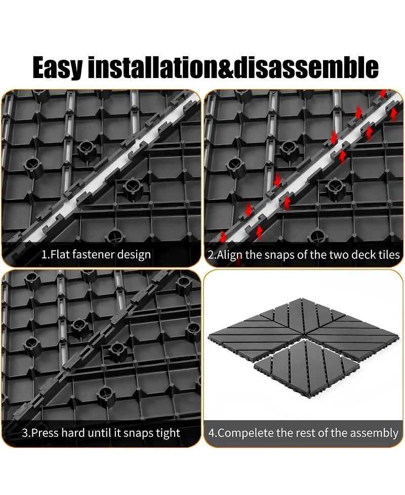 Streamdale Furniture Interlocking Waterproof Decking Tiles