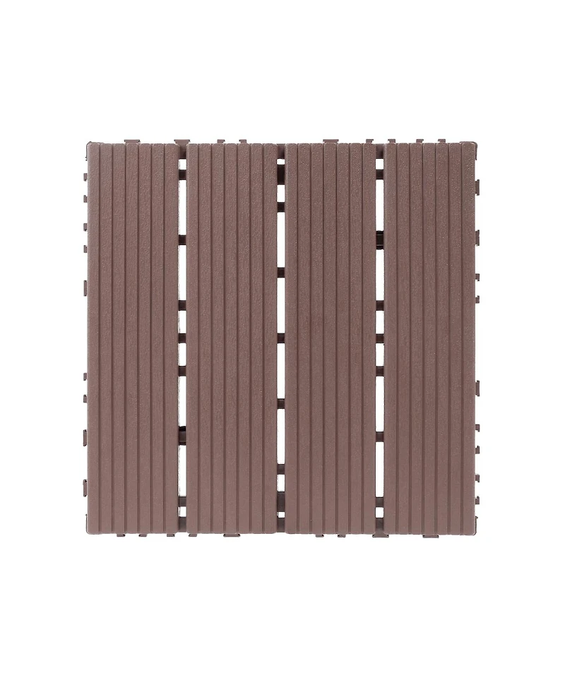 Streamdale Furniture 44-Pack 12x12 Waterproof Interlocking Decking Tiles